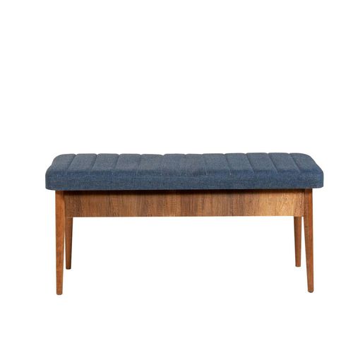 Banc D'entrée Avec Rangement En Tissu Bleu 110 Cm Rosario