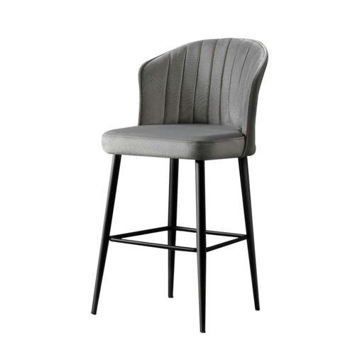 Tabouret De Bar En Velours Gris 65 Cm (lot De 2) Rosario
