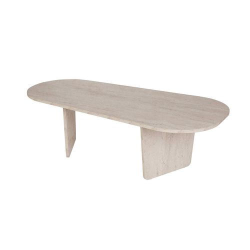 Table Basse Organique Effet Travertin, Pieds Obliques Marfa