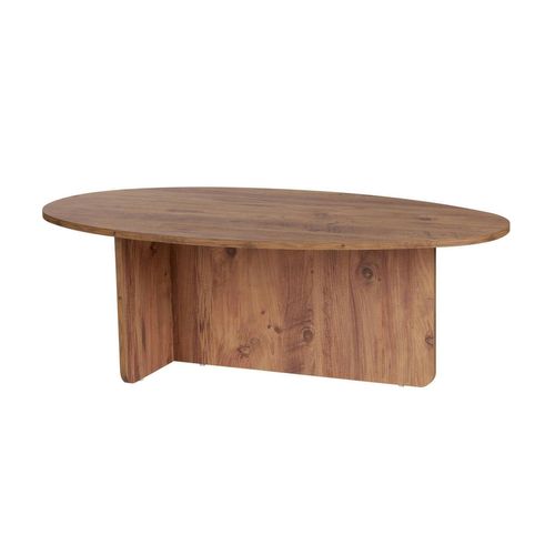Table Basse Moderne Ovale Effet Pin – Pied En T Marfa