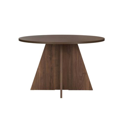 Table à Manger Ronde Effet Bois De Noyer Ø120 Cm Marfa