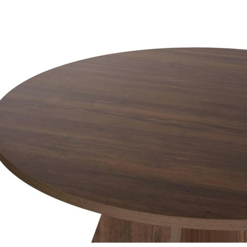 Table à Manger Ronde Effet Bois De Noyer Ø120 Cm Marfa