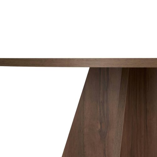 Table à Manger Ronde Effet Bois De Noyer Ø120 Cm Marfa