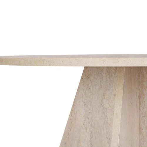 Table à Manger Ronde Effet Travertin Ø120 Cm Marfa