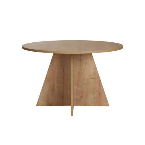 Table à Manger Ronde Effet Bois Clair Ø120 Cm Marfa