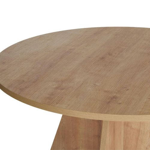 Table à Manger Ronde Effet Bois Clair Ø120 Cm Marfa