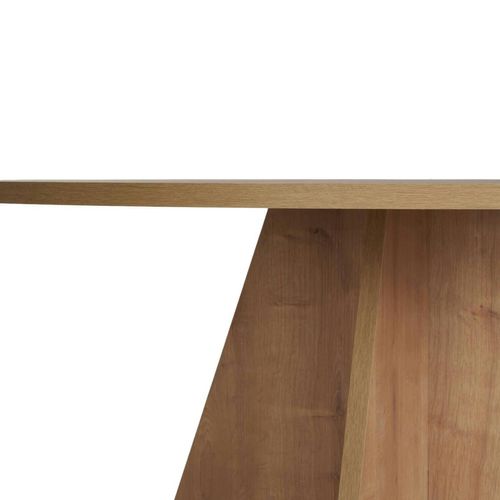 Table à Manger Ronde Effet Bois Clair Ø120 Cm Marfa