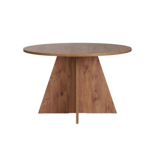 Table à Manger Ronde Effet Bois De Pin Ø120 Cm Marfa