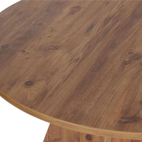 Table à Manger Ronde Effet Bois De Pin Ø120 Cm Marfa