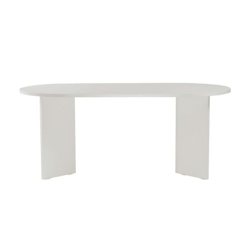 Table à Manger Moderne Blanche Effet Bois Pieds En V 180 Cm Marfa