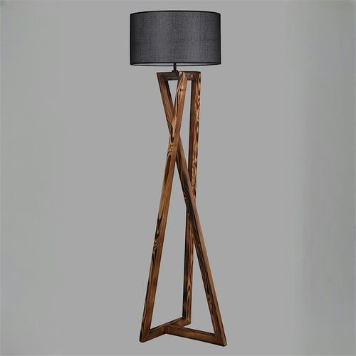 Lampadaire Trépied Croisé Abat-jour Noir 150 Cm Kilis