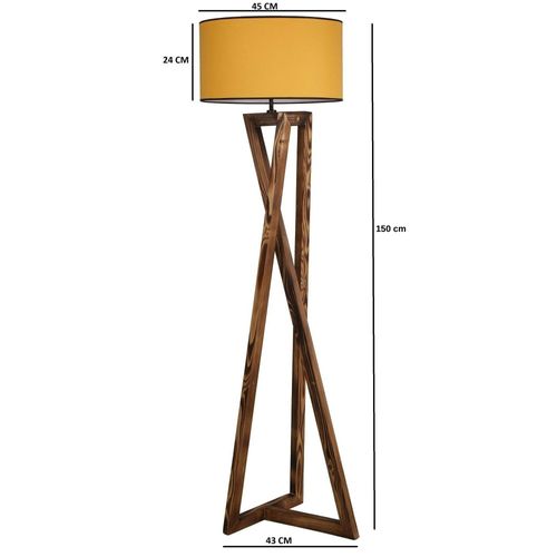 Lampadaire Trépied Croisé Abat-jour Jaune 150 Cm Kilis