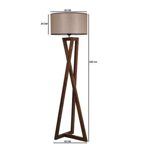 Lampadaire Trépied Croisé Abat-jour Beige 150 Cm Kilis