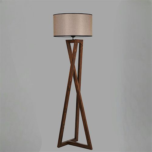 Lampadaire Trépied Croisé Abat-jour Beige 150 Cm Kilis