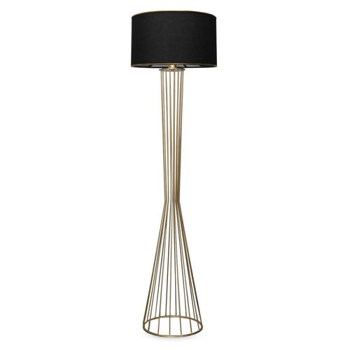 Lampadaire Salon Moderne Doré Abat-jour Noir Sinop
