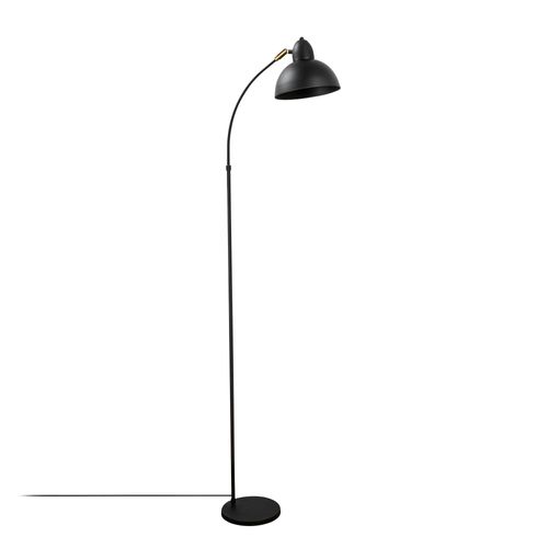 Lampadaire Vintage Noir et Doré Avec Abat-jour Orientable Sile