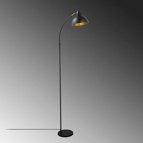 Lampadaire Vintage Noir et Doré Avec Abat-jour Orientable Sile