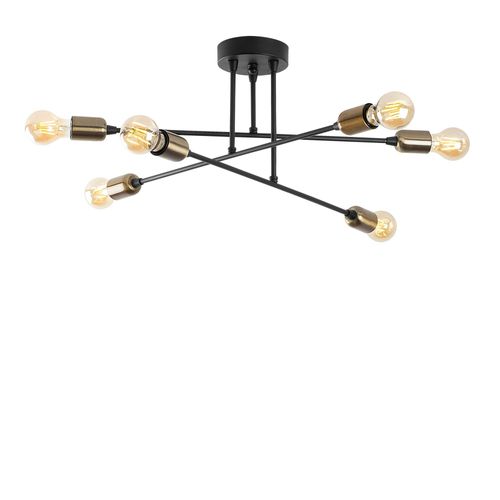 Suspension Moderne Cuivrée 6 Lampes Sur Tige Maratea