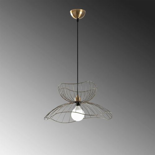 Suspension Design Filaire Double Fleur Dorée 50 Cm Sinop