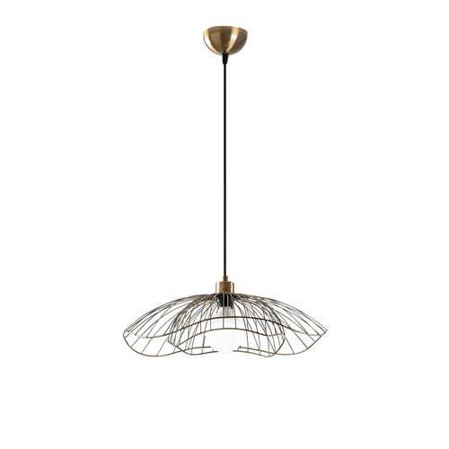 Suspension Design Filaire Double Fleur Dorée 50 Cm Sinop