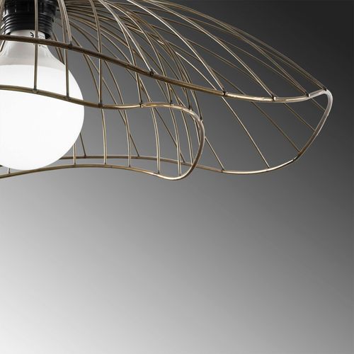 Suspension Design Filaire Double Fleur Dorée 50 Cm Sinop