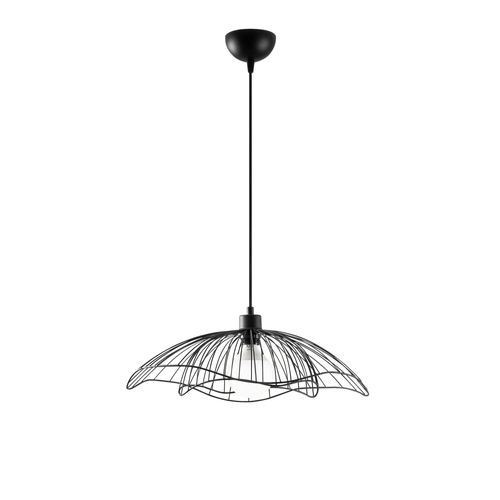 Suspension Design Noire Filaire Forme Fleur 50 Cm Sinop