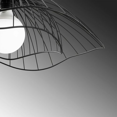 Suspension Design Noire Filaire Forme Fleur 50 Cm Sinop