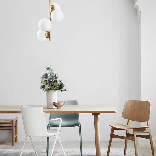 Plafonnier Vintage Métal Doré 4 Globes Verre Dépoli Sierre