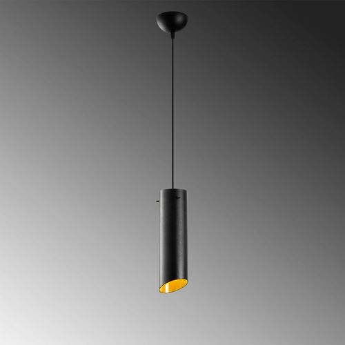 Lampe De Chevet Suspendue Noire Mat, Forme Cylindre Sile
