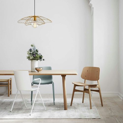 Suspension Design Métal Doré Filaire Forme Fleur Sinop