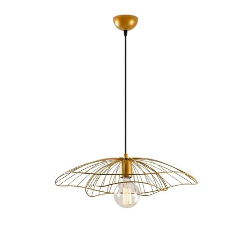 Suspension Design Métal Doré Filaire Forme Fleur Sinop