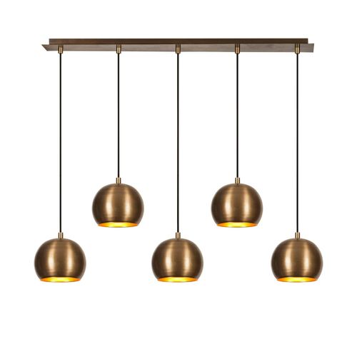 Suspension De Table Vintage En Métal 5 Globes Sile