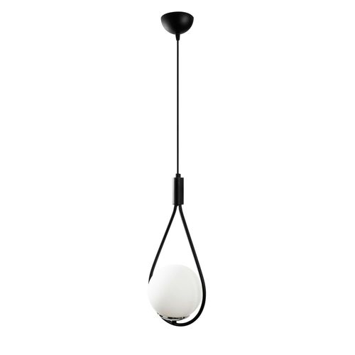 Suspension Design Noire Forme Goutte Et Globe Blanc Avanos
