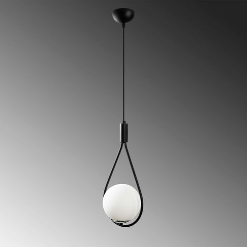 Suspension Design Noire Forme Goutte Et Globe Blanc Avanos