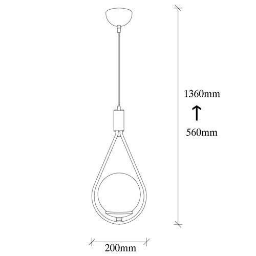Suspension Design Noire Forme Goutte Et Globe Blanc Avanos