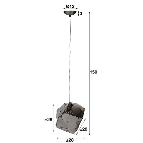 Suspension Contemporaine Effet Glaçon Finition Chromée Niagara