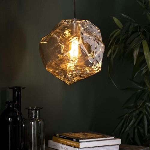 Suspension Contemporaine Effet Glaçon Finition Chromée Niagara
