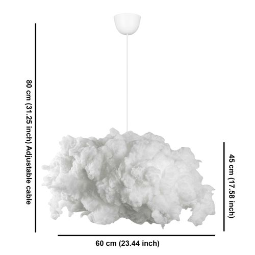 Suspension Design Blanche Effet Nuage, Pour Chambre Sile