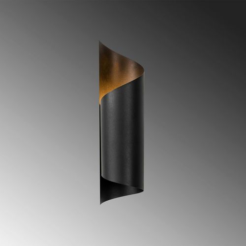 Applique Murale Design Noir et Doré, Abat-jour Ruban Sinop