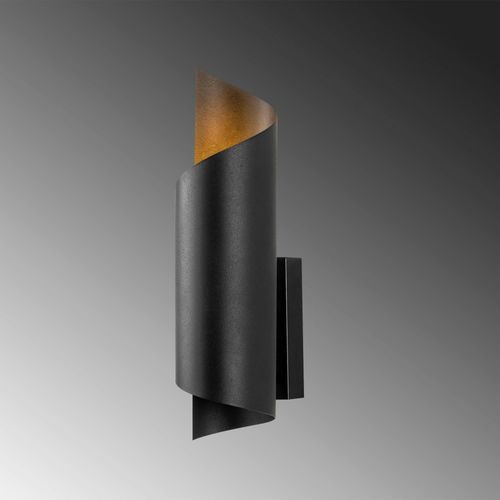 Applique Murale Design Noir et Doré, Abat-jour Ruban Sinop