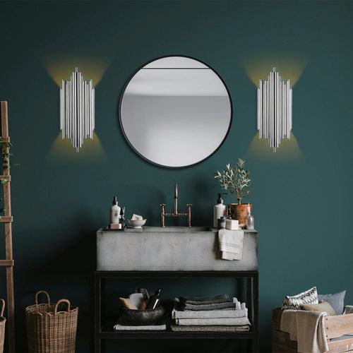 Applique Design Argent, Structure Graphique H. 50 Cm Sfax