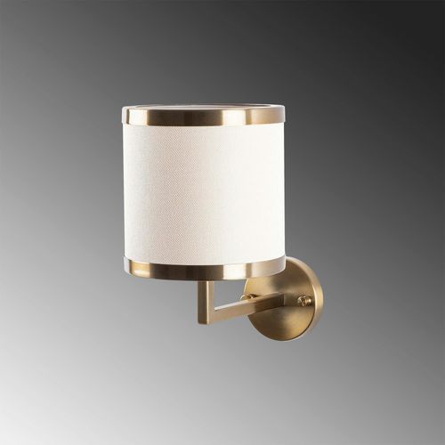 Applique Murale Moderne, Abat-jour Écru Bord Métal Zurich