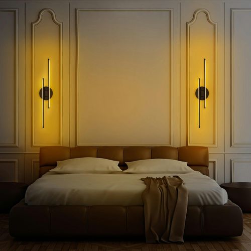 Applique Murale LED Design, 2 Tiges Noires 86 Cm Vieste