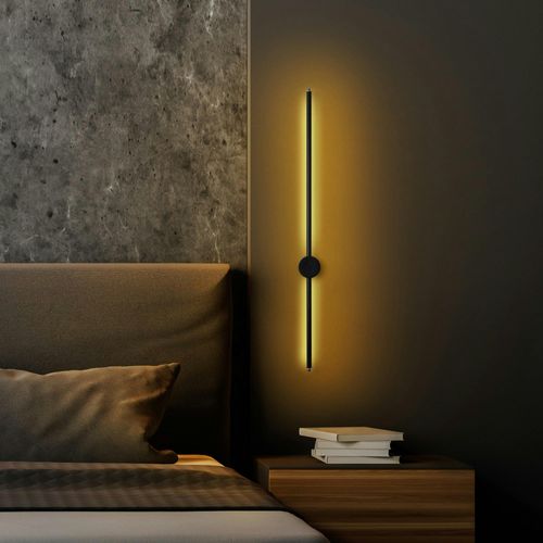 Applique Murale LED Design, 1 Tige Noire Verticale Vieste