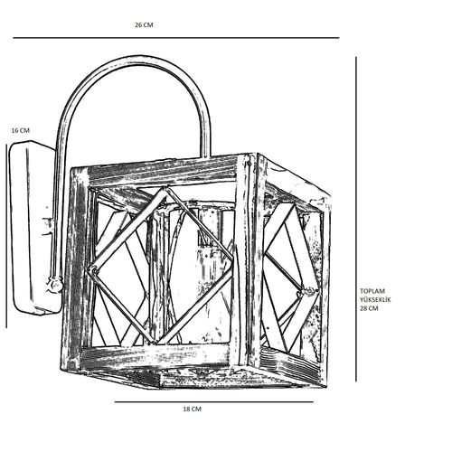 Applique Murale Rustique, Cube Bois Et Métal Camogli