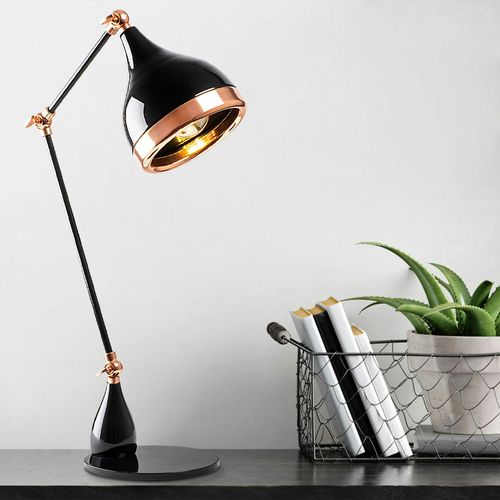 Lampe Articulée Design Noir et Cuivre, Style Moderne Chic Sile