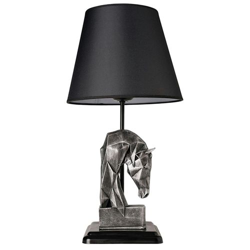 Lampe De Salon Décorative Noire, Tête De Cheval Argentée Sile