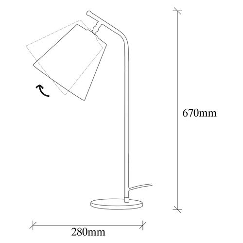 Lampe De Chevet Vintage Noire, Abat-jour Orientable Zurich