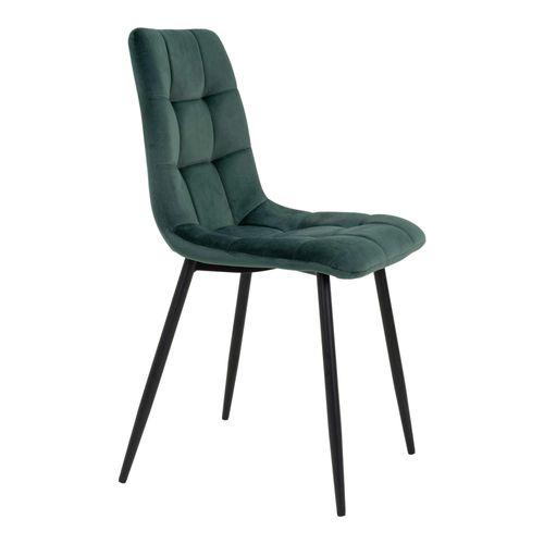 Chaise De Salle à Manger Vert Foncé Motif Damier (lot De 2) Taraz