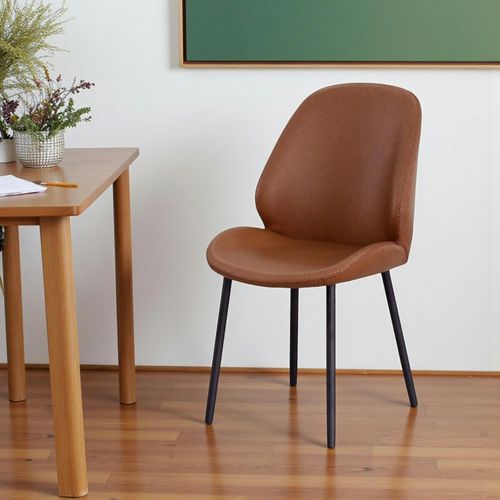 Chaise Marron Moderne Avec Surpiqure (lot De 2) Berlin